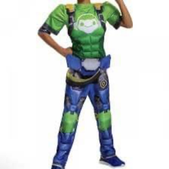 BRAND NEW boy overwatch lucio halloween jumpsuit cosplay costume size L 10-12 - Picture 4 of 10